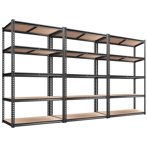 REIBII 2020LBS Storage Shelves 5 Tier Garage Shelving Heavy Duty, Adjustable Metal Shelving Unit, Garage Shelves for Basement, Warehouse, Pantry, 72