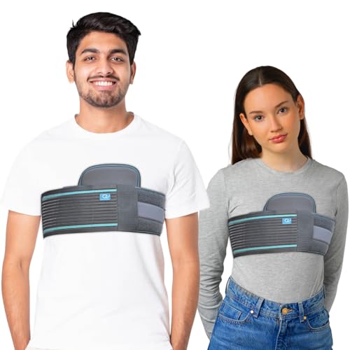 Image of Q DEVICES Rib Belt - Breathable Rib Cage Support & Compression Wrap for Fractured, Bruised, or Broken Rib Relief - Adjustable Thoracic Binder for Men & Women, Post-Surgical Recovery (26-44 Inch)