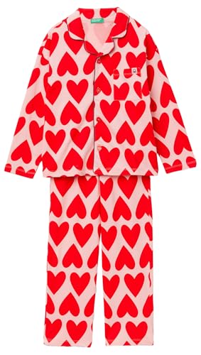 United Colors of Benetton Pig(Giacca+Pant) 3MR70P072 Set di Pigiama, Multicolor, 90 Bambino