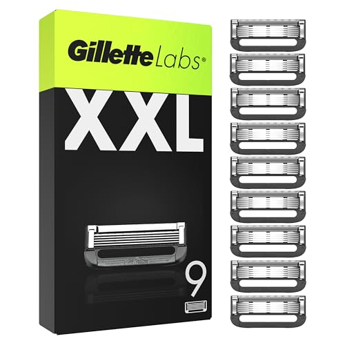 Gillette Labs Ersatzklingen, Kompatibel Mit GilletteLabs Rasierer Mit Reinigungs-Element Und Gillette Heated Razor, 9 Ersatzklingen