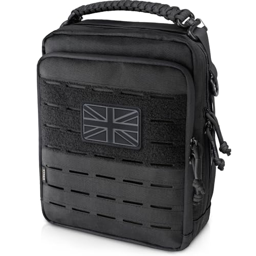 WYNEX Tactical Molle Admin Organizer Utility EDC Modular Tool Pouch of Double Layer Design Medical EMT Attachment Bag Large Capacity with Elastic Webbing Insert Panel