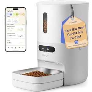 Automatic Cat Feeder, Smart Scale Tracks Your Pet’s Food Intake, App Remote Feeding, 3.6L Timed Food Dispenser for Cats and Small Dogs, Up to 10 Meals Per Day, Stainless Steel Bowl, Dual Power Supply