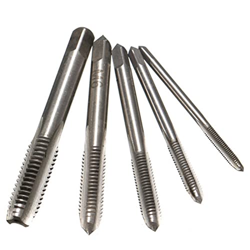 5Pcs/Set HSS Machine Spiral Point Straight Fluted Screw Thread Metric Plug Hand Tap Drill Set Hand Tools M3 M4 M5 M6 M8 MINGPING