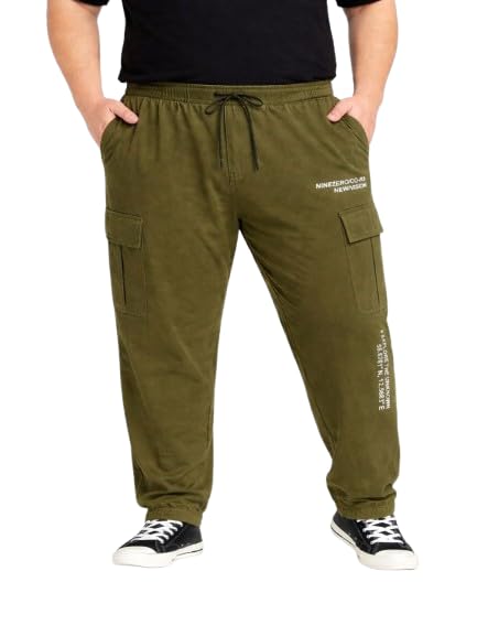 Man Olive Solid 4 Pocked Cargo Pant-image-2