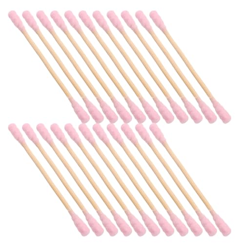 VILLCASE Hisopos de Algodón Espiral Rosa 1000 Unidades Doble Punta de 76 CM Aplicadores Desmaquillantes y Limpiadores de Maquillaje para Ojos y Oídos Hisopos Cosméticos Portátiles