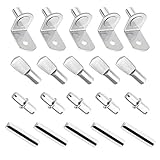 KBNIAN 120 Stück Regalbodenträger in 4 Stilen Bodenträger Vernickelt Regalstifte Regalträger Stützen Fachbodenträger für Schrank Bücherregal Unterstützung