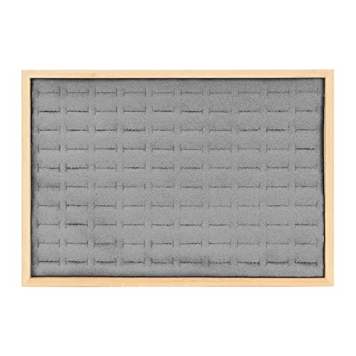 TZOXTLH organisateur de tiroir à bijoux polyvalent 100 grilles insert de rangement pour tiroir à anneaux pour magasin de bijoux salon commercial (Grise)