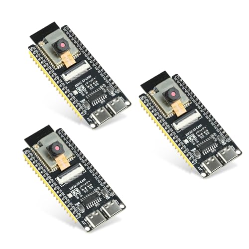 FORIOT 3Pcs ESP32-S3-CAM Development Board with OV3660 Camera ESP32-S3-WROOM N16R8 Module with Dual Type-C Interface Support Wi-Fi and Bluetooth MCU Microcontroller for IoT DIY and AI Project