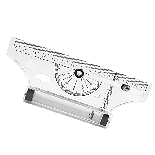 Amagogo Regla de Polea Multiusos para Estudiante, Suministros de Medición, Herramienta de Dibujo, Rodante Transparente para Uso Escolar y Oficina Cover