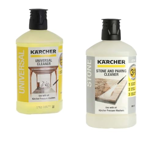 Masterpart RM626 Plug & Clean Universal Cleaner 1L & RM611 Stone & Cladding Cleaning Solution 1L To Fit Karcher Pressure Washers