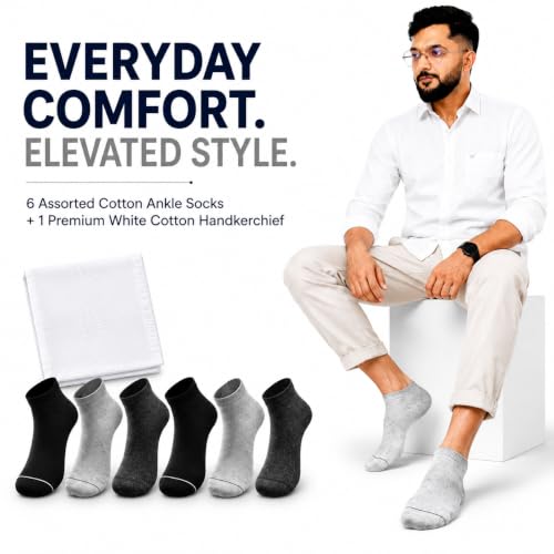 Image of MCAVOY ROME Ankle Length Cotton Socks Men & Women for Sports Unisex Multicolor Socks Ideal for Gym, Casual Wear & Running Odor Free,