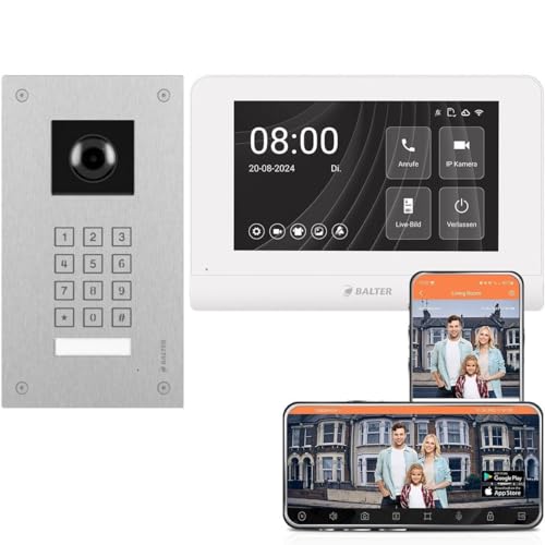 Balter ENTRI LN Video Türsprechanlage mit Kamera & numerischer PIN Tastatur inkl. 1x 7 Zoll WLAN HD Touchscreen Monitor mit Interkom & Smartphone App Türöffner Funktion für einfamilienhaus Set Balter ENTRI LN Video Türsprechanlage mit Kamera & numerischer PIN Tastatur inkl. 1x 7 Zoll WLAN HD Touchscreen Monitor mit Interkom & Smartphone App Türöffner Funktion für einfamilienhaus Set