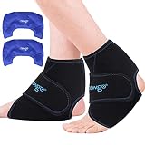 NEWGO Ice Packs for Ankle Pain Relief, 2 Pack Ankle Ice Wraps Flexible Ankle Cold Wrap Hot Cold Ther