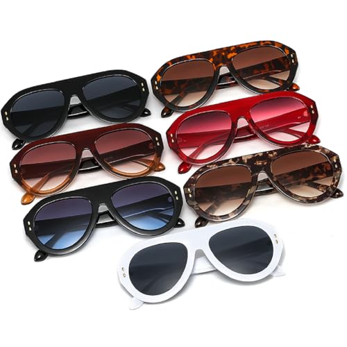 Popular Fashion Pilot Sunglasses Women Shades UV400 Retro Rivets Decoration Gradient Trending Men Round Sun Glasses4