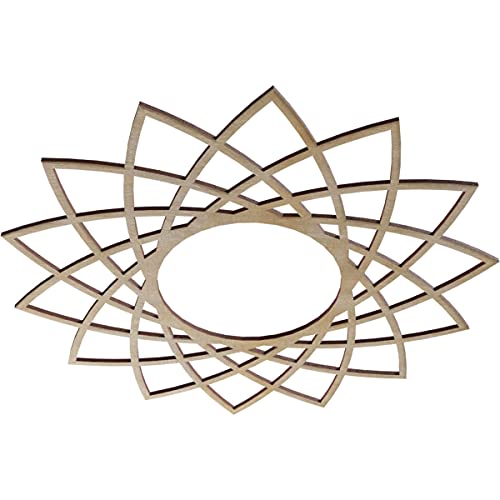 Image of Ekena Millwork 22 inchOD x 8 1 /2 inchID x 1 /4 inchT Eleanor Wood Fretwork Pierced Ceiling Medallion, Birch