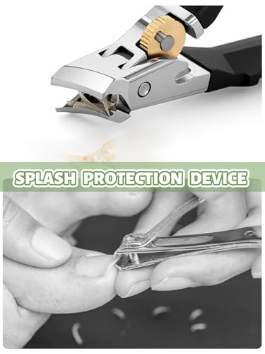 Solymody Nagelexpert mit Spritzschutz,Nagelknipser Fußnägel Fingernagel,Nagelknipser Groß mit Breiter BackenöFfnung,Fußnagelknipser für Senioren und Erwachsene (B)