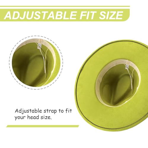Image of Fedora Hats for Women Man with Big Wide Brim Classic Suede Panama Hat Western Outdoor hat