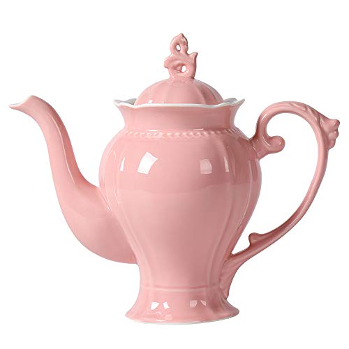 Fine Porcelain Pink English Teapot Coffee Pot Victoria Style Light Weight 37 Oz