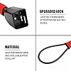 CGEAMDY Steering Wheel Lock, Seat Belt Locks, Car Anti-Theft Security Device, Theft Prevention Auto Safety, Wire Cable Lock Car Saetbelt, Universal Most Vehicles Truck SUV Van(Red), 4.5x5.7x66.5cm #2