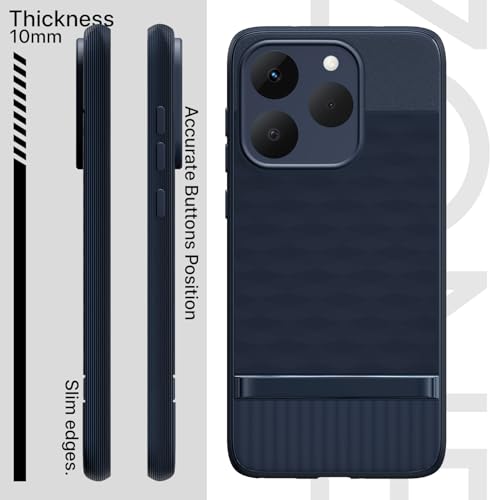 Image of Pikkme Back Cover for Realme 15T 5G / Realme Narzo 90 5G Camera Protection 3D Hexa Cube Design Silicone Protective Bumper Case (Blue)