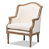 Baxton Studio Charlemagne Traditional French Accent Chair, Oak