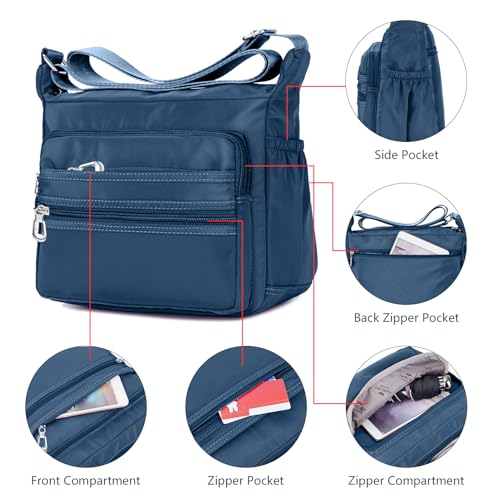 Image of NOTAG Crossbody Bag for Women Waterproof Shoulder Bag Messenger Bag Casual Nylon Purse Handbag