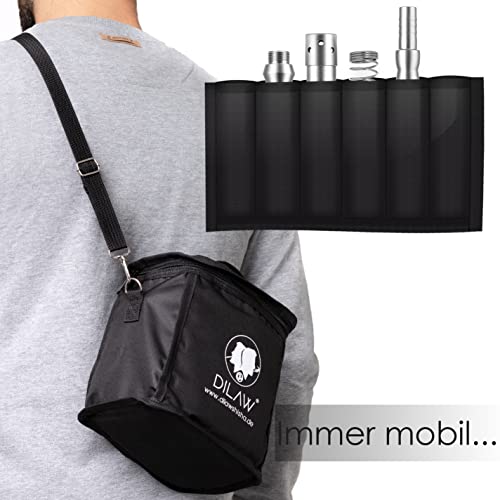DILAW® Turtle X Carbon Shisha Aluminium 22cm Hookah to Go 4 Anschlüsse mit Tasche | Wasserpfeife Edelstahl Kaminkopf… – Bild 7