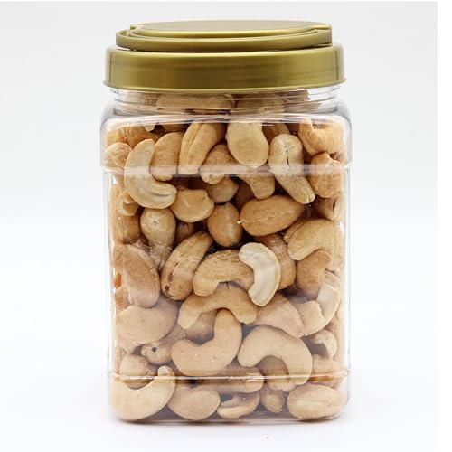 Image of LAFOOCO Jumbo Unsalted Cashews 15.87 oz, Dry Roasted Extra Large Nuts Jar | Extra large whole cashews dry roasted without oil or salt added. Premium Vietnamese nuts in an oval gift jar.