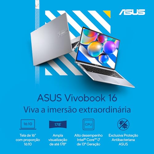 Notebook ASUS Vivobook 16, Intel Core i7 1355U, 8 GB, 512 GB SSD Win 11 Home, Cool Silver, 16