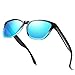 ELITERA Women Sunglasses Famous Lady Designer Gradient Colors Polarized Glasses UV400 E0717 (Black&Blue, 53)
