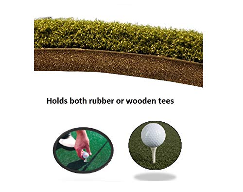 Premium Golf Practice Mat - Holds a Wooden Tee - Heavy Duty Commercial Grade Hitting Mats (4 ft x 5 ft)