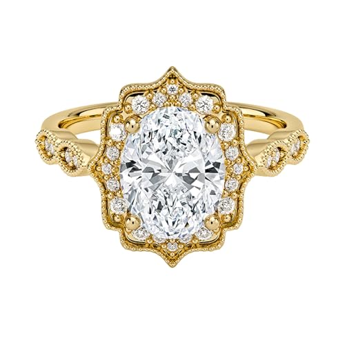 DiffNY Jewels 0.50–2.00 CT Oval Cut Moissanite Engagement Ring with