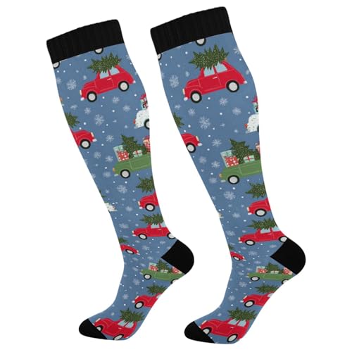 Image of SHJI Compression Socks for Women Sock Men Knee High Stockings for Running Athletic Hiking Cycling