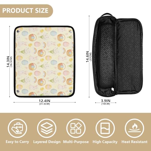 Bolsa de viaje para herramientas de cabello con tapete para plancha resistente al agua y organizador para plancha y accesorios de cuidado capilar miniatura 4