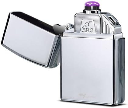 Valkyrie USB Şarjlı Elektronik Çakmak | 4 Elektrotlu X Tip Mor Arc | Rüzgar Geçirmez, Alevsiz Silver