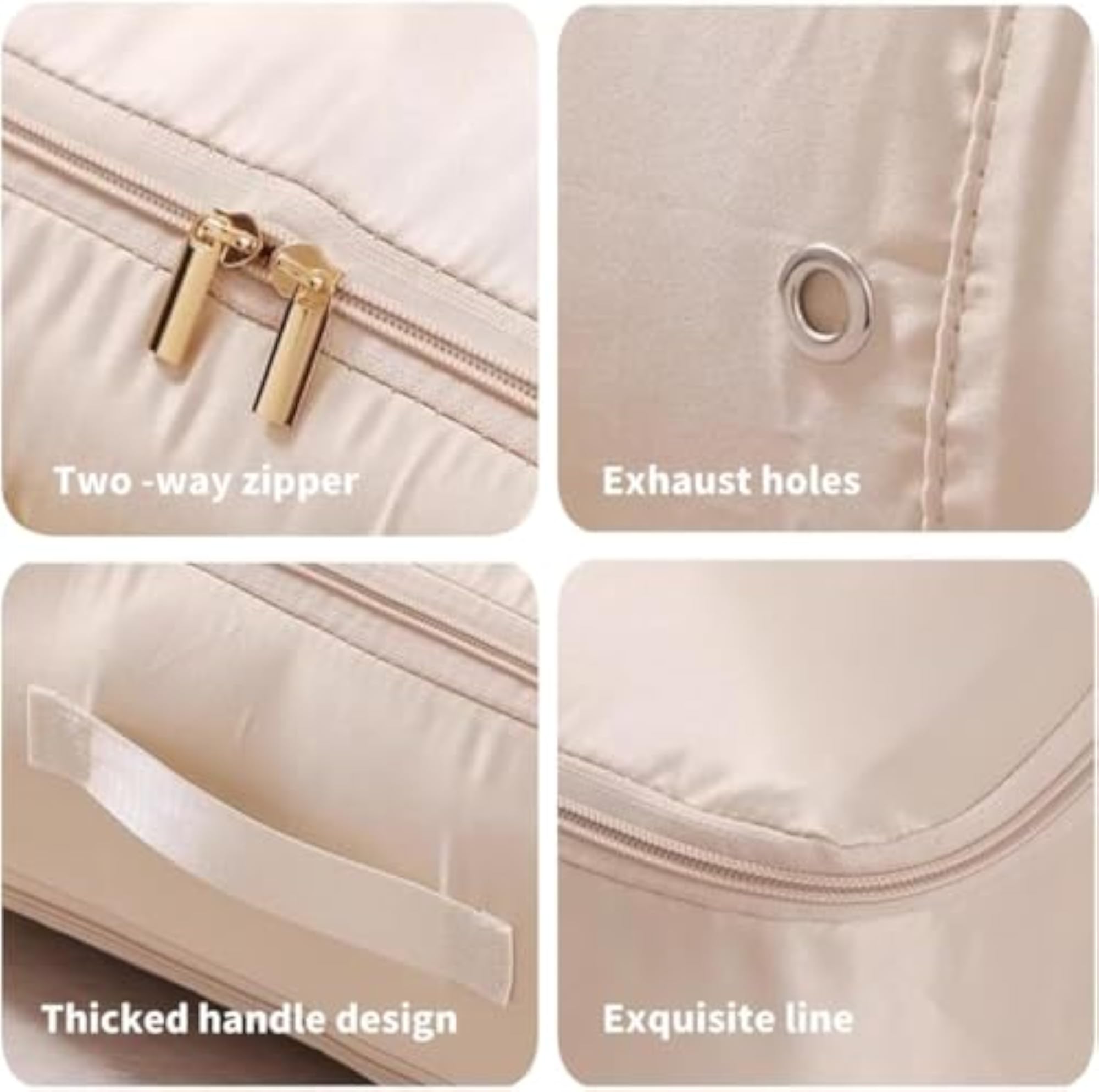 Portable Cloth Compression Bag with Zipper & Handles