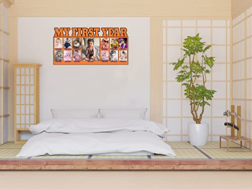 Image of Customised Baby Photo Frames for Gifts Home Decor Wall Frame Orange Color Pack of 1