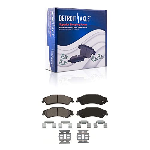 Image of Detroit Axle - Brake Kit for Chevrolet Blazer S10 GMC Jimmy Sonoma Isuzu Hombre Oldsmobile Bravada, Front and Rear Drilled & Slotted Brake Rotors Ceramic Brake Pads Wheel Lug Nuts Replacement