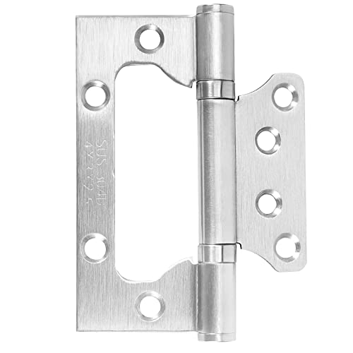 Sinjeun 18 Pcs 4 X 3 Inch Non-Mortise Door Hinges, Stainless Steel Flush Heavy Duty Door Hinges With 144 Mounting Screws For Motorhome, Trailer, Camper, Brushed Surface, Silver #TOP3