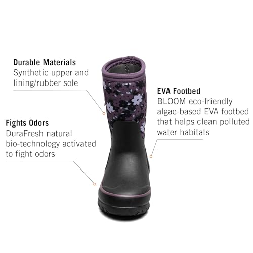 Image of BOGS Grasp Kids Waterproof Rain Boots, Insulated Winter Snow Boots | Winter Boots, for Rain, Snow & Mud with Easy Pull-On Handles for Toddlers, Boys & Girls, All-Weather Protection