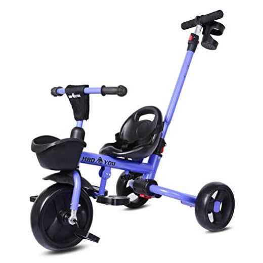BSTQC Barn trehjulingsscooter med avtagbar tryckstång S-1201 RLB-00257 populära barn trehjuling