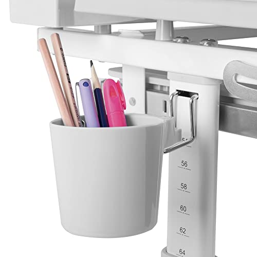 Image of Mount-It! Accessory Kit for Height Adjustable-Kids-Desk | Includes LED-Lamp, Book Holder Shelf and Pencil Holder-Cup, Grey
