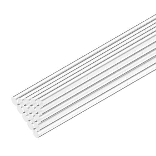 Image of M METERXITY 15-Pack Acrylic Round Rods, 11.8 x 0.2 Inch / 300 x 5 mm Clear Acrylic Dowel Rods Sticks Plastic Sticks Strip for DIY Crafts Lighting Gardening Decorations