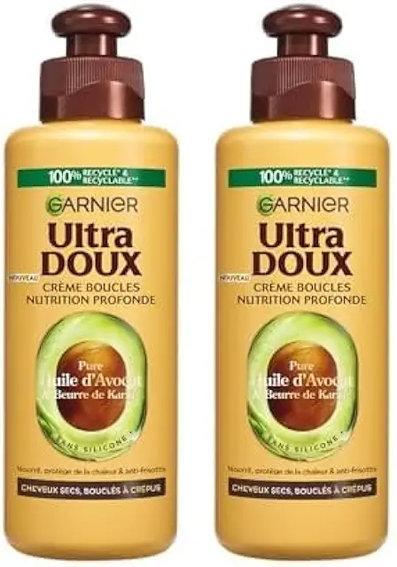 Crème de soin sans rinçage pour cheveux bouclés à frisés, 200 ml, lot de 2