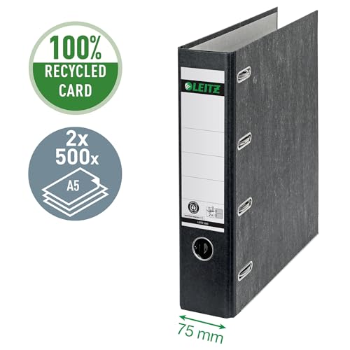 Classeur double levier A5 horizontal noir Leitz 10920000 x2 - 2