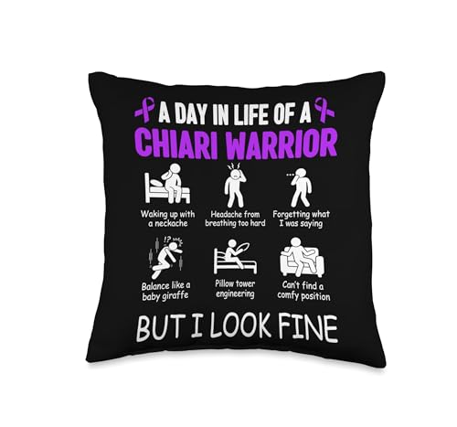 Chiari Malformation Funny Chiari Warrior Throw Pillow