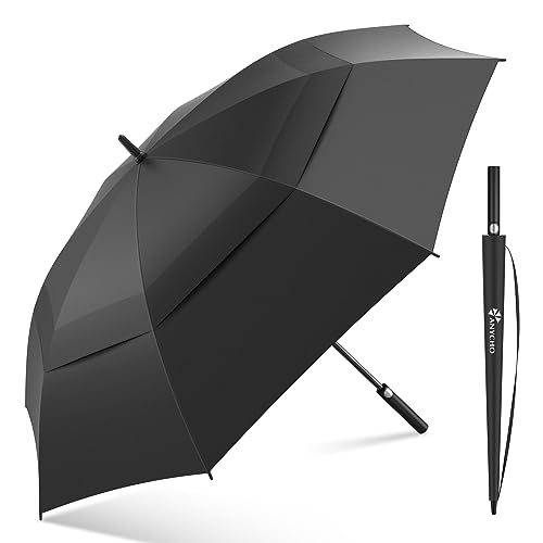 ANYCHO 60inch Double Layer Big Umbrella for Men, Auto Open with W...