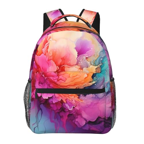 Sac à dos travail ordinateur portable léger imprimé peinture aquarelle colorée