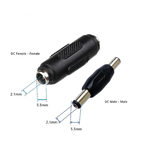 10PCS DC Power Connector Adapter 5.5x2.1mm, Male to Male Coupler Plug,Female to Female Jack Socket for CCTV Security Camera Led Strip - Image 3