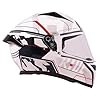 Royal Enfield Roadster Full FACE GEO CAMO Helmet|ISI & DOT Certified|Scratch Resistant Visor|High Impact ABS Shell|High Density EPS Liner|3 Intake Ports & 2 Exhaust|Micrometric Lock White (L) 60 CM